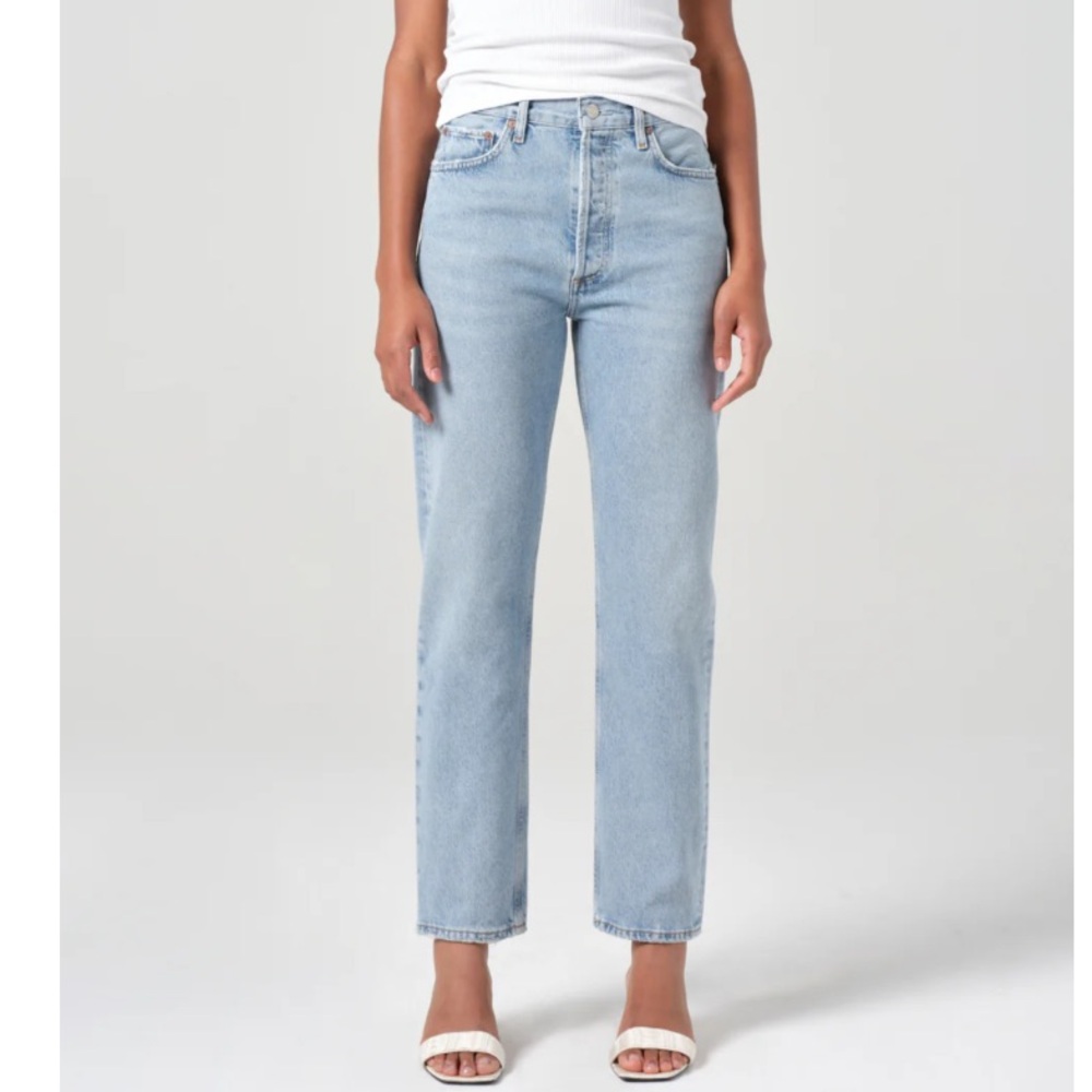 Agolde Blue Straight Leg Jeans